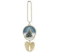 Merry Christmas Pine Tree Car Hanging Ornament Rear View Mirror Pendant Cute Car Mirror Decor Estetica Divertente Auto Ciondolo Auto Charms Regali per Uomini Donne Stile Oro