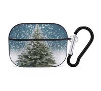 Merry Christmas Pine Tree - Custodia protettiva antiurto per Airpods Pro di seconda generazione, con moschettone, anti-caduta, colore nero