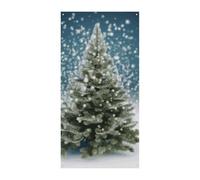 Merry Christmas Pine Tree Summer Door Cover Large Hanging Banner Welcome Door Cover Sfondo Banner per porta d'ingresso Party Spring Indoor Outdoor Decor