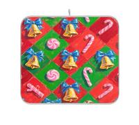 Merry Christmas Pink Candy Bell piatto asciugatura mat cucina pad per contatore scolapiatti tappetino resistente al calore mar 16 x 18