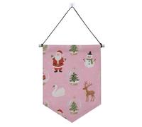 Merry Christmas Pink Crystal Ball banner appeso con asta telescopica pin display banner decorazioni per feste all'aperto per ufficio, scuola, aula, dormitorio, casa suministros para fiesta de a?o