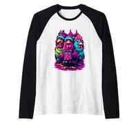 Merry Christmas Pollo Trio Luci Festive Maglia con Maniche Raglan