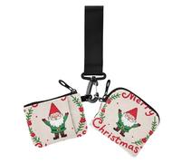 Merry Christmas - Portafoglio da donna con nani dei cartoni animati, portamonete minimalista, con cinturino da polso, per uso quotidiano, 2 pezzi, Nani dei cartoni animati di Buon Natale, 1 size