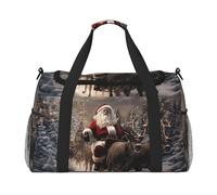 Merry Christmas Print Travel pieghevole impermeabile leggero Carry On Bagagli con tracolla