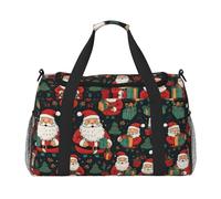 Merry Christmas Print Travel pieghevole impermeabile leggero Carry On Bagagli con tracolla