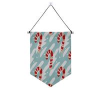 Merry Christmas Red and White Candy Cane Stripes banner da appendere con asta telescopica banner camera arredamento esterno patio per ufficio, scuola, aula, dormitorio, casa banderitas para fiestas