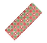Merry Christmas Red Green Love Plaid stampato tappetino da yoga per yoga caldo spessore 1 mm per casa palestra antiscivolo con tappetino di stoccaggio tapete para ejercicio 180,3 x 66 cm