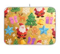 Merry Christmas Red Santa Claus Stuoie di essiccazione per piatti in microfibra tappetino scolapiatti per bancone cucina tappetini per asciugare piatti grandi 18 x 24