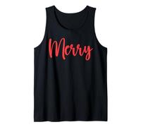 Merry Christmas Red Word Holiday Babbo Natale Canotta