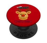 Merry Christmas Renna Holiday Design per festivo PopSockets PopGrip Adesivo