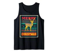 Merry Christmas Renna Vintage Retro 80s Natale Xmas Canotta