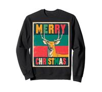 Merry Christmas Renna Vintage Retro 80s Natale Xmas Felpa