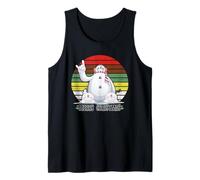 Merry Christmas Retro Snowman Vintage Distressed Tramonto Canotta