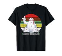 Merry Christmas Retro Snowman Vintage Distressed Tramonto Maglietta