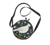 Merry Christmas Robin Green Plaid Side Bag Crossbody Donna Trendy con Tracolla Regolabile Messenger Bag Crossbody Walk the Dog Canvas Messenger Purse