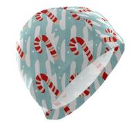 Merry Christmas Rosso e Bianco Candy Cane Strisce Donne Nuotare per gli Uomini Capelli Corti Impermeabile Cuffia da Nuoto per le Donne Protezione dei Capelli e Riduzione Della Resistenza Gorro para
