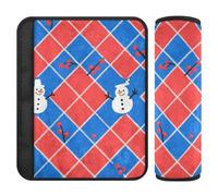 Merry Christmas Rosso e Blu A Scacchi Modello 2 pz Accessori Auto Cinture di Sicurezza Coperture Rilascio Stress al Collo e Spalle per Camion Protector para cinturón de carro