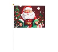 Merry Christmas Santa Claus Gift Piccola Mini Bandiera Palmare per Giochi Sportivi e Festivals Decorazione Parata Bandiera 14 x 20,8 cm