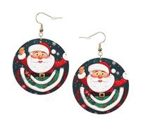 Merry Christmas Santa Claus Orecchini in pelle alla moda per le donne ciondola 1 paio di orecchini piercing leggeri stampati gioielli regali per donne ragazze