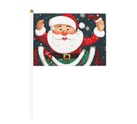 Merry Christmas Santa Claus piccola mini bandiera portatile per giochi sportivi e festival decorazione bandiera parata 14 x 20,8 cm