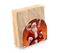 Merry Christmas Santa Claus Six Seven Portasovaglioli da cucina in acrilico per Picnic Bar Rustico autoportante titolari per tovaglioli di stoffa arredamento per la casa per Picnic Bar Rustico