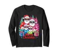 Merry Christmas Santa Sunglasses Family Matching Outfit Maglia a Manica