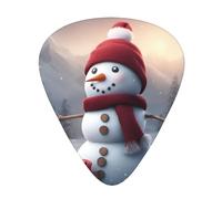 Merry Christmas - Set di 1 plettri per chitarra con pupazzo di neve, materiale ABS di alta qualità, vari spessori, migliora la tua esperienza di gioco