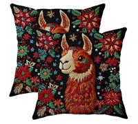 Merry Christmas - Set di 2 federe per cuscini in velluto con motivo a lama, comode, traspiranti, con cerniera, motivo animali selvatici, per divano, soggiorno, letto, 40 x 40 cm