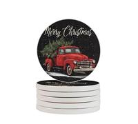 Merry Christmas - Set di 2 sottobicchieri assorbenti in diatomite ad asciugatura rapida, per bevande, tazze rotonde per tavolo, bar, decorazione per la casa