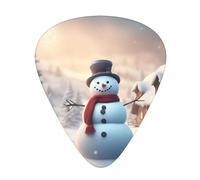 Merry Christmas - Set di plettri per chitarra con pupazzo di neve, materiale ABS di alta qualità, vari spessori, migliora la tua esperienza di gioco