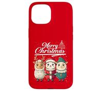 Merry Christmas Sheep Santa Hat Animal Cute Xmas Holiday Custodia per iPhone 15