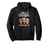 Merry Christmas Shih Tzu Santa Hat Animal Cute Xmas Holiday Felpa con Cappuccio