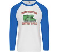 Merry Christmas Shitter's Full Funny Movie Uomo L/S Baseball T-Shirt