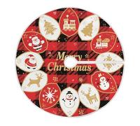 Merry Christmas Snowflake Santa Checkered Gold and Red Tree Skirts for Slim Trees Round decoracion mat Little for Rustic Rustic Rustic 1,2 m