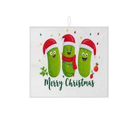 Merry Christmas Sottaceti scolapiatti per cucina, divertente tappetino assorbente verde con cartoni animati, tappetino scolapiatti in microfibra fantasioso per le vacanze, 40,6 x 45,7 cm