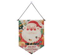 Merry Christmas Surprise Santa banner da appendere con asta telescopica gagliardetto bandiera banner esterno patio decorazione per porte, pareti, finestre, giardini, cortile