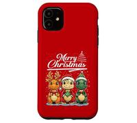 Merry Christmas T-rex Santa Dinosaur T-Rex Dino Xmas Tree Custodia per iPhone 11