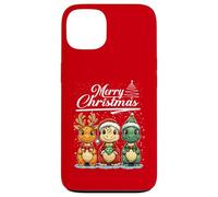 Merry Christmas T-rex Santa Dinosaur T-Rex Dino Xmas Tree Custodia per iPhone 13