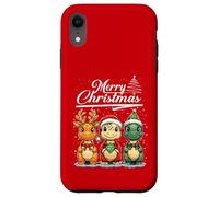 Merry Christmas T-rex Santa Dinosaur T-Rex Dino Xmas Tree Custodia per iPhone XR