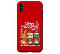 Merry Christmas T-rex Santa Dinosaur T-Rex Dino Xmas Tree Custodia per iPhone XS Max