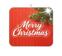 Merry Christmas - Tappetino per asciugare i piatti a righe rosse da cucina, decorazione per piano di lavoro, scolapiatti panno assorbente per cucina, 40,6 x 45,7 cm