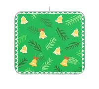 Merry Christmas - Tappetino scolapiatti a forma di campana, colore: giallo, 16 x 18 cm