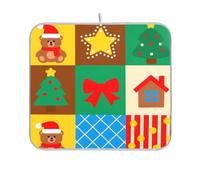 Merry Christmas - Tappetino scolapiatti con orsetto marrone, scolapiatti da cucina, 40,6 x 45,7 cm