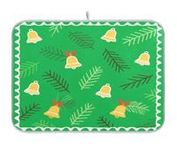Merry Christmas - Tappetino scolapiatti giallo a forma di campana, per cucina, bancone cucina, opaco, resistente al calore, extra large, per piatti, 45 x 61 cm