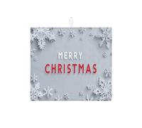 Merry Christmas, tappetino scolapiatti per bancone della cucina, tappetino assorbente grigio con fiocco di neve, moderno tappetino in microfibra per asciugare le vacanze, 40,6 x 45,7 cm