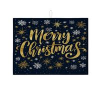 Merry Christmas - Tappetino scolapiatti per bancone della cucina, tappetino assorbente per scolapiatti a forma di stella, in microfibra, elegante, protezione per le vacanze, 45,7 x 61 cm