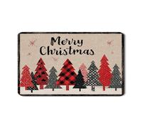 Merry Christmas, tappetino scolapiatti per bancone della cucina, tappetino scolapiatti in gomma assorbente a quadri rossi e neri, tappetino scolapiatti invernale in pelle PU, 30,5 x 50,8 cm