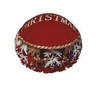 Merry Christmas Too Cuffia da doccia da donna riutilizzabile a doppio strato cuffia da bagno tappi per capelli fascia elastica impermeabile da donna spa salone doccia cappelli per capelli
