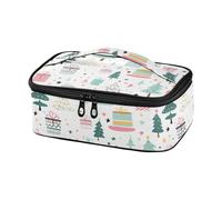 Merry Christmas Tree and Gift Cartoon Mens Lunch Bag Cooler Tote Box Lunch Box Kids Thermal Lunch Bag con manico