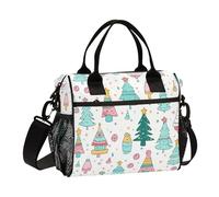 Merry Christmas Tree and Gift Lunch Bag per ragazze Borsa per il pranzo Tote Bag con tracolla Lunch Box per adolescenti Ragazze asilo